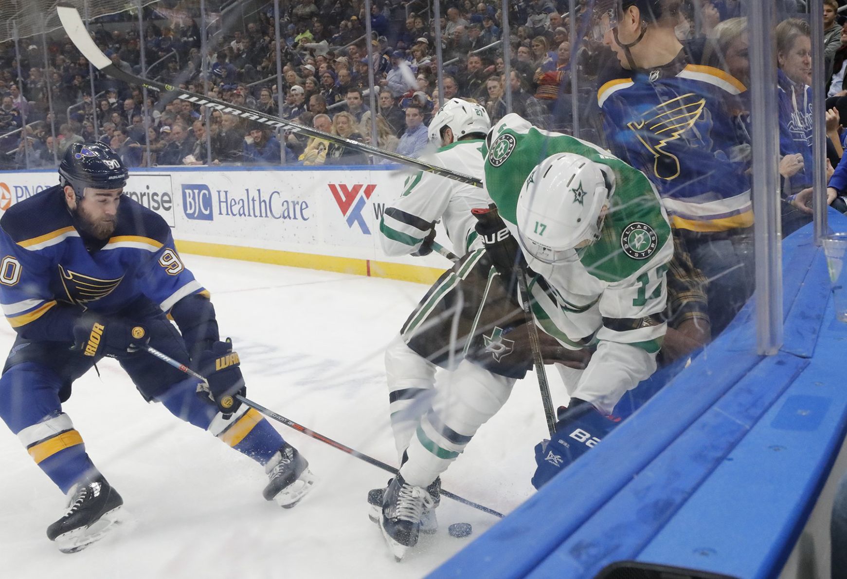 The Blues take on the Stars at Enterprise Center